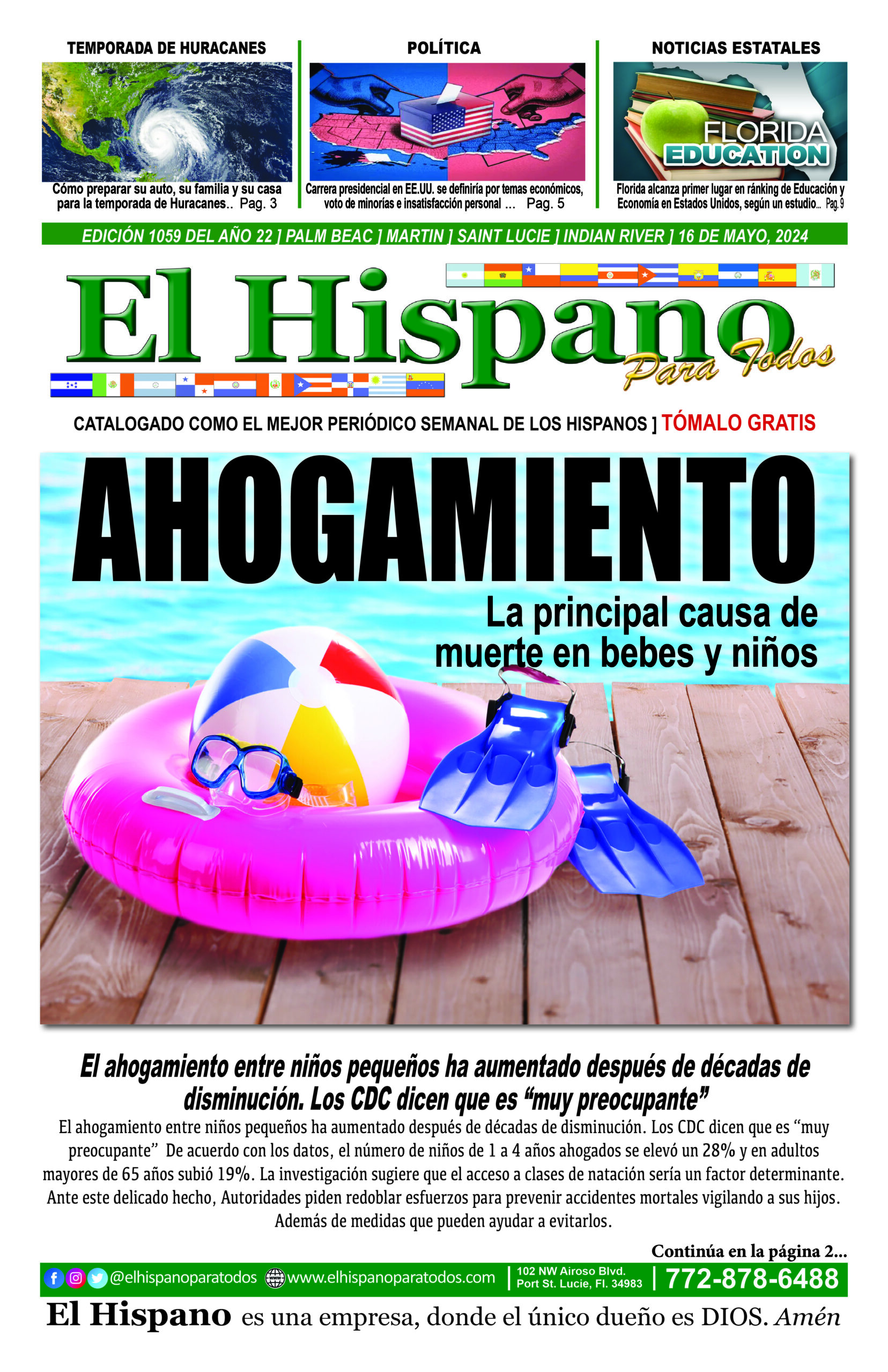El Hispano para todos, tu periódico local circulando desde 2003 en Palm Beach y la Costa del Tesoro