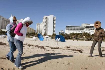 En el sur de la Florida, actualmente se está experimentando un frente frío