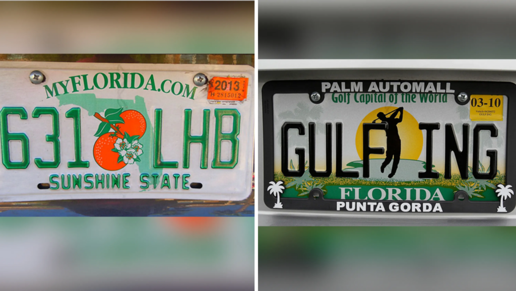Placas de autos en Florida no deben llevar accesorios
