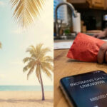 Hombre revisando factura vencida de tarjeta de crédito en una cocina de Florida.