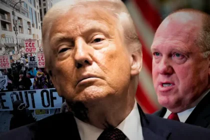 Composición editorial mostrando la escena del crimen en Minnesota y la llegada de autoridades federales.