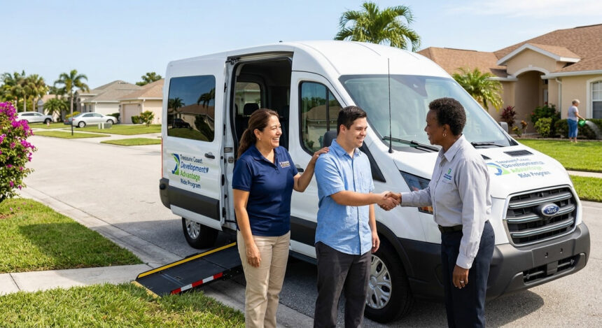 Servicio de transporte gratuito puerta a puerta para personas con discapacidades en Treasure Coast, Florida.