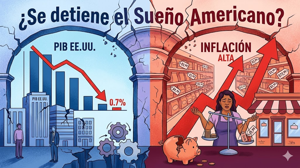¿Se detiene el Sueño Americano? El PIB de EE.UU. cae al 0.7% y la inflación no da tregua