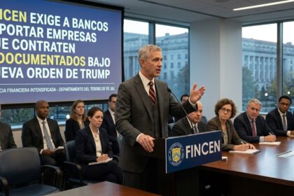 FinCEN exige a bancos reportar empresas que contraten indocumentados bajo nueva orden de Trump.