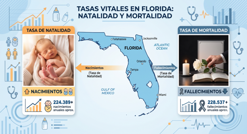 Un reciente análisis de los datos de la Oficina del Censo revela que Florida se encuentra entre los 17 estados del país que han registrado más defunciones que nacimientos en el último año.
