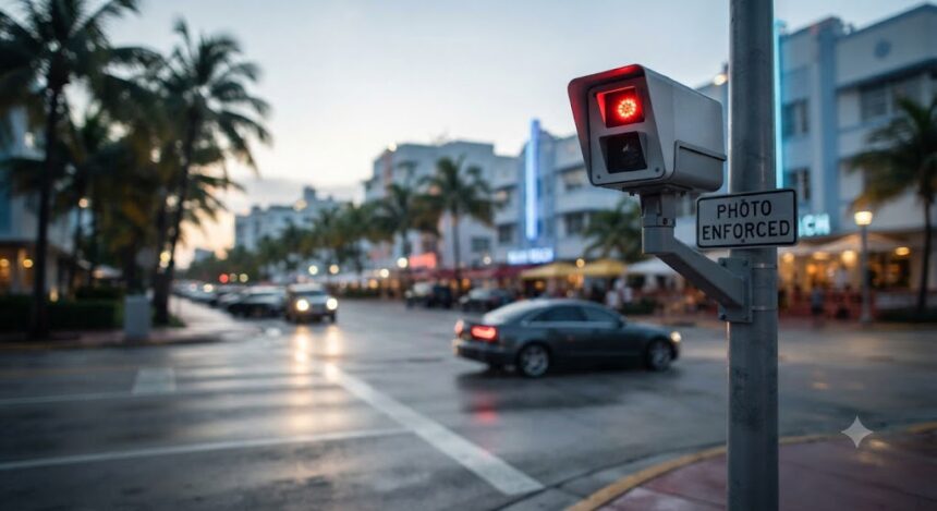 ¡Cuidado al volante! Miami Beach activa nuevas reglas de cámaras en semáforos